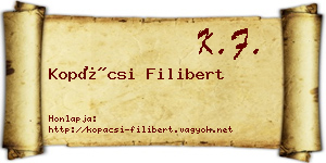 Kopácsi Filibert névjegykártya